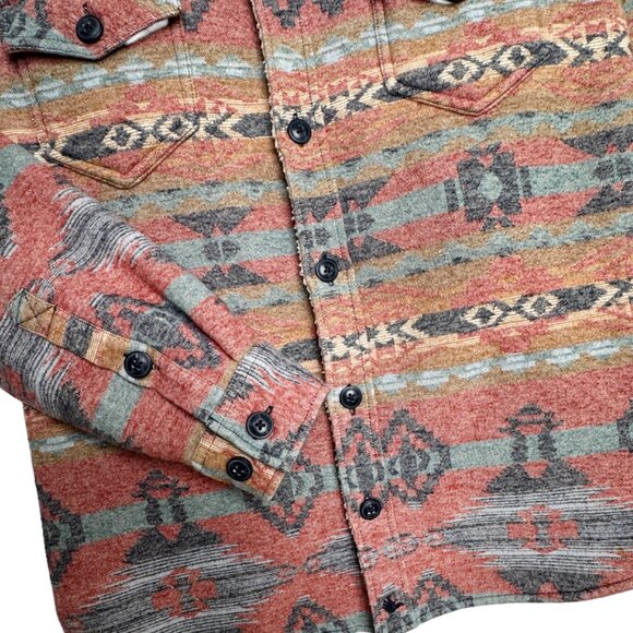 CODY JAMES MEN'S SPOKANE SOUTHWESTERN PRINT SHERPA SHACKET WESTERN RODEO LARGE - Picture 8 of 12